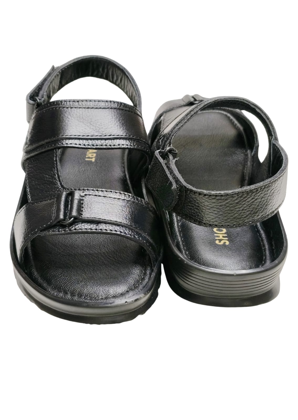 Men Leather Black Casual Sandle