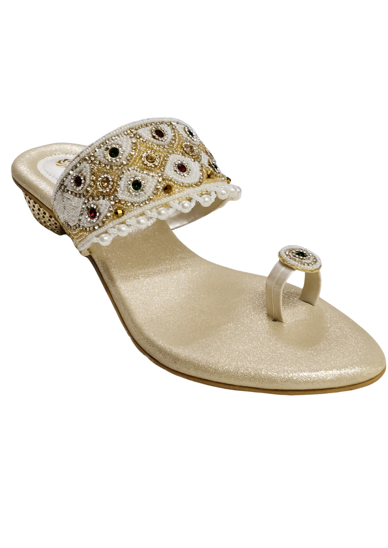 Women Gold Ethnic Slip Ons