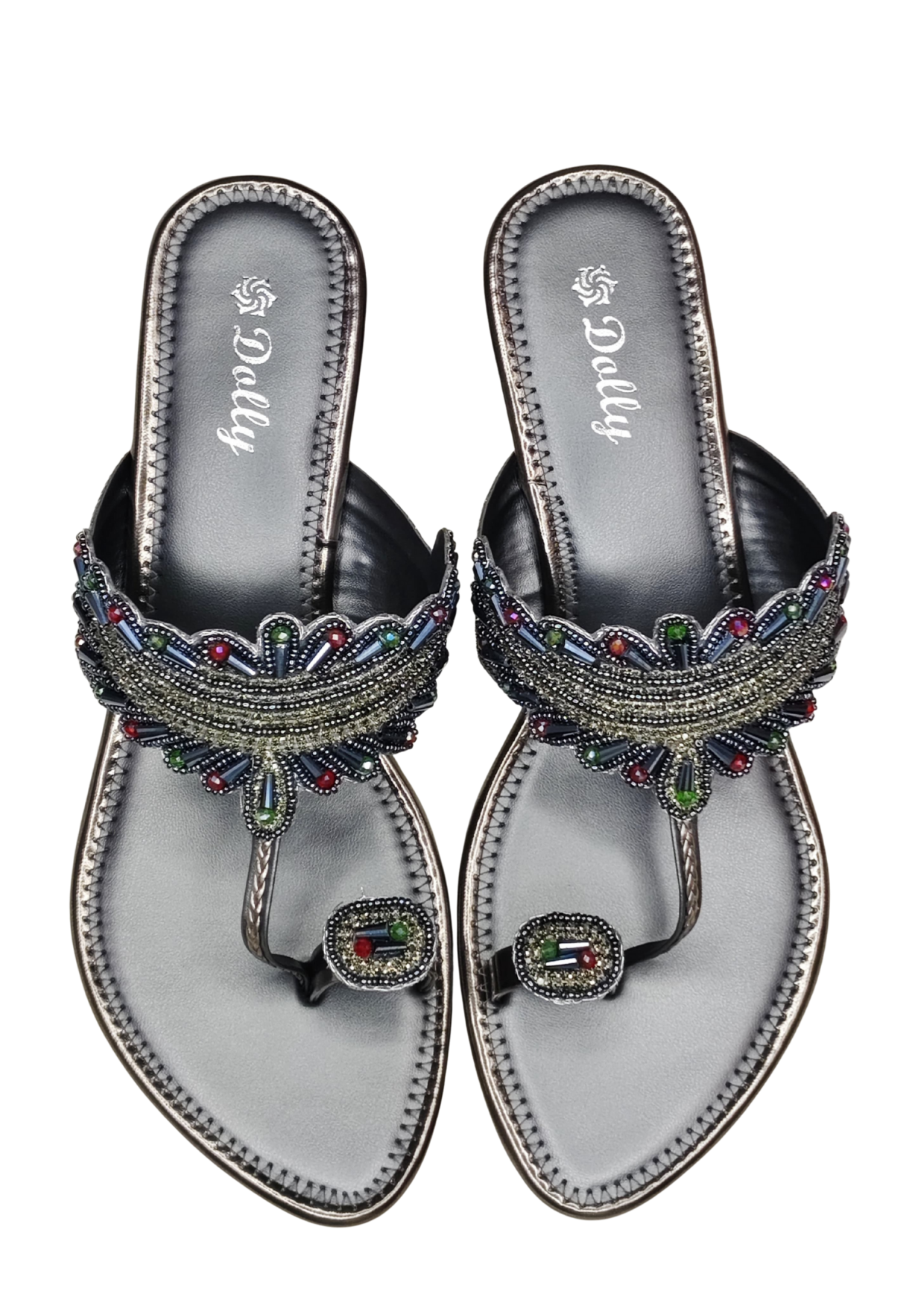 Women Grey Ethnic Slip Ons
