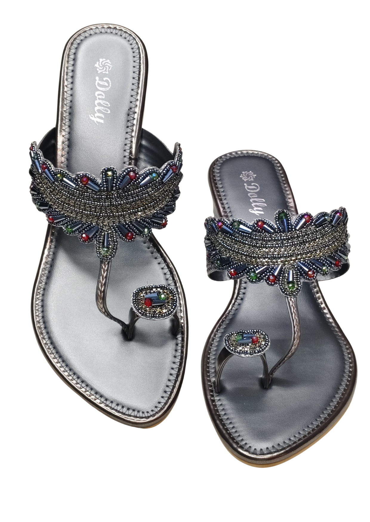 Women Grey Ethnic Slip Ons