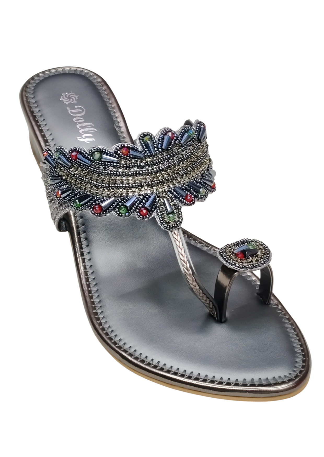 Women Grey Ethnic Slip Ons