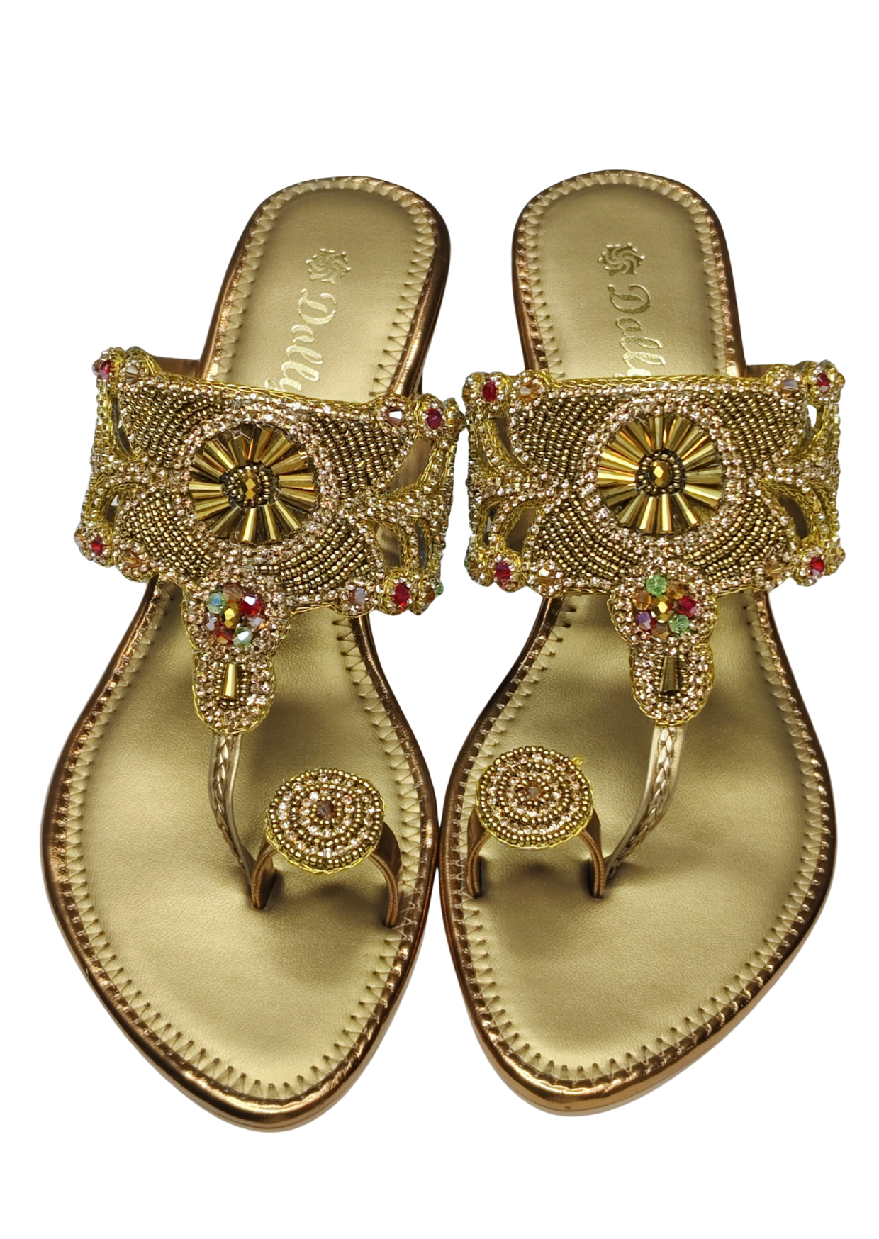 Women Gold Ethnic Slip Ons