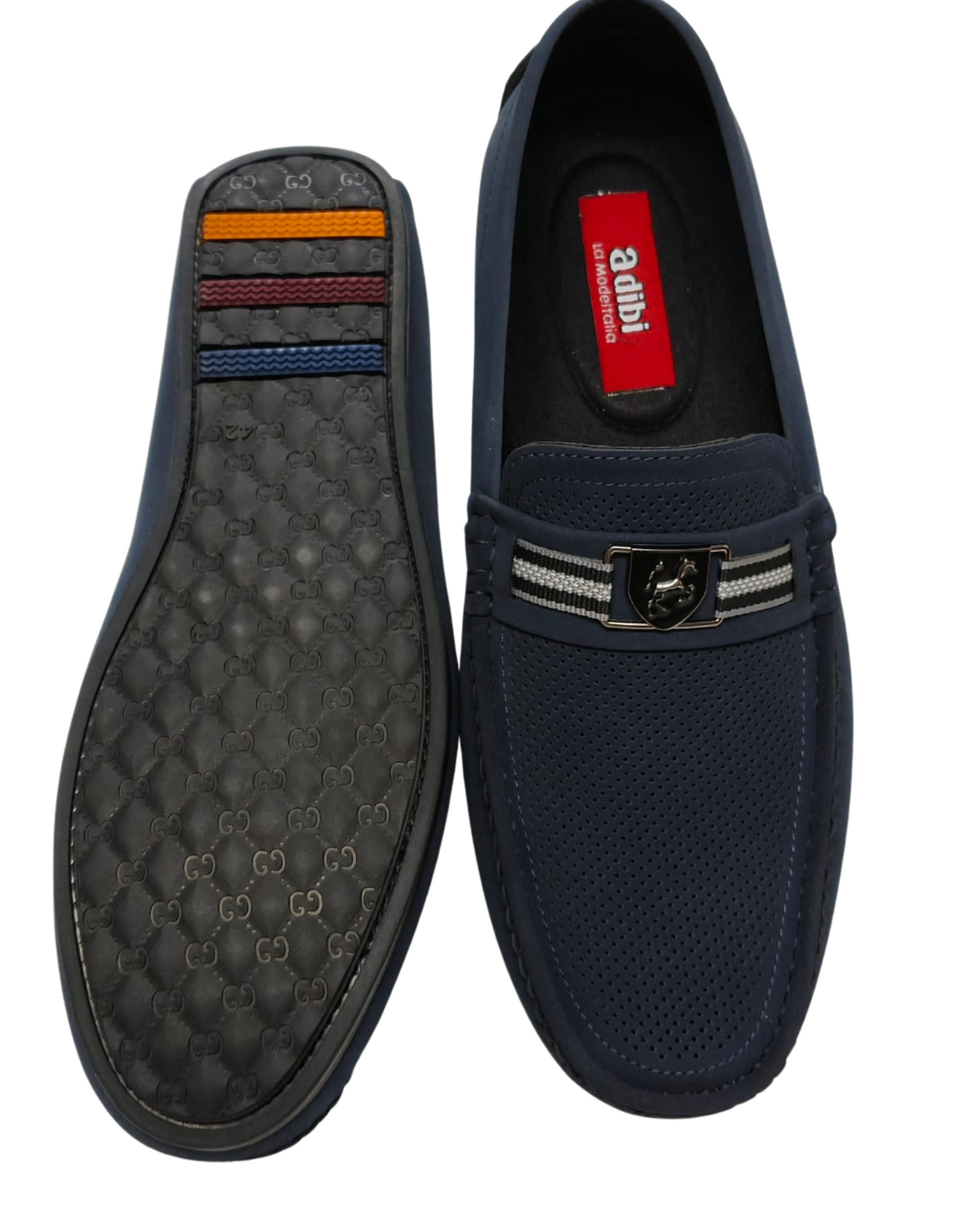 Blue Leather Loafers