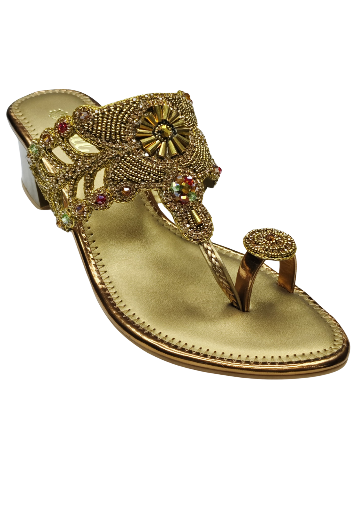Women Gold Ethnic Slip Ons