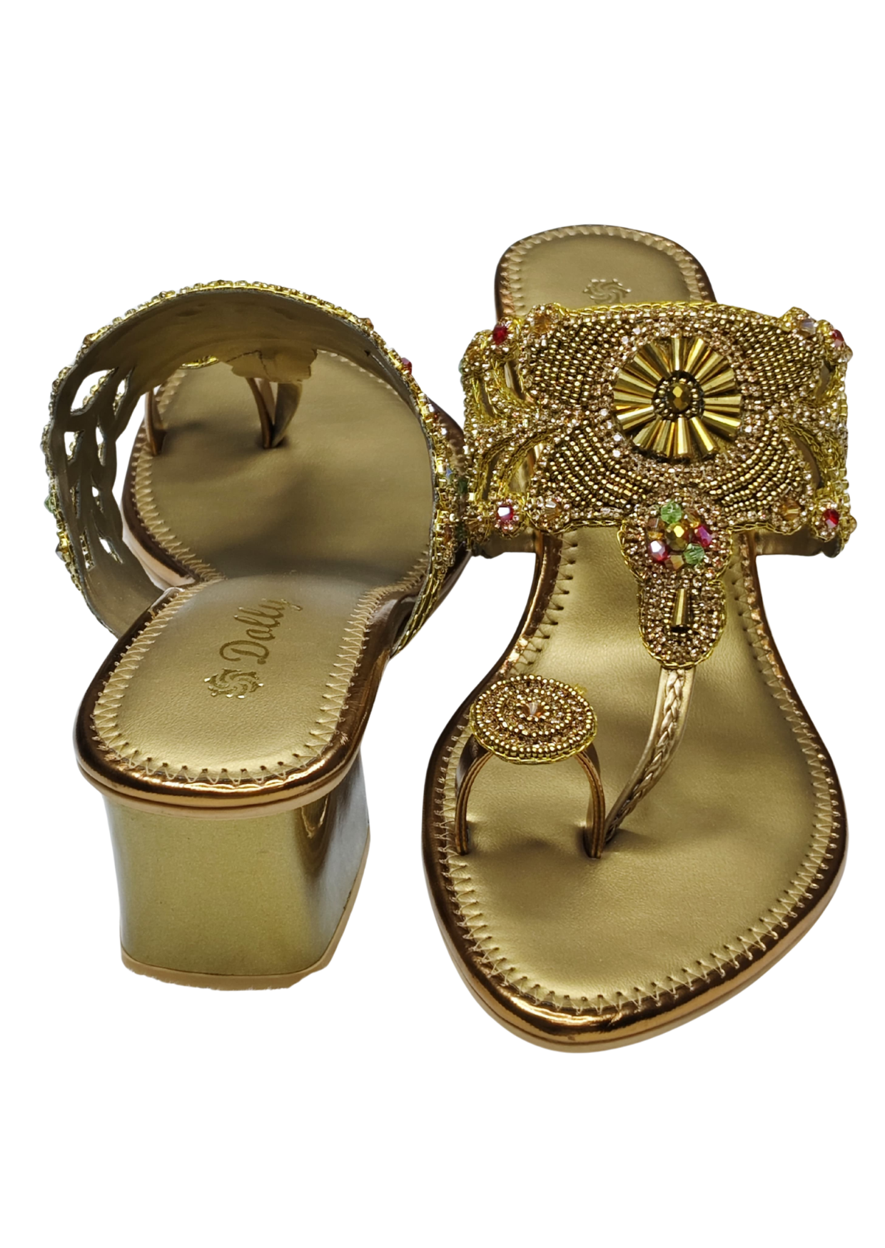 Women Gold Ethnic Slip Ons