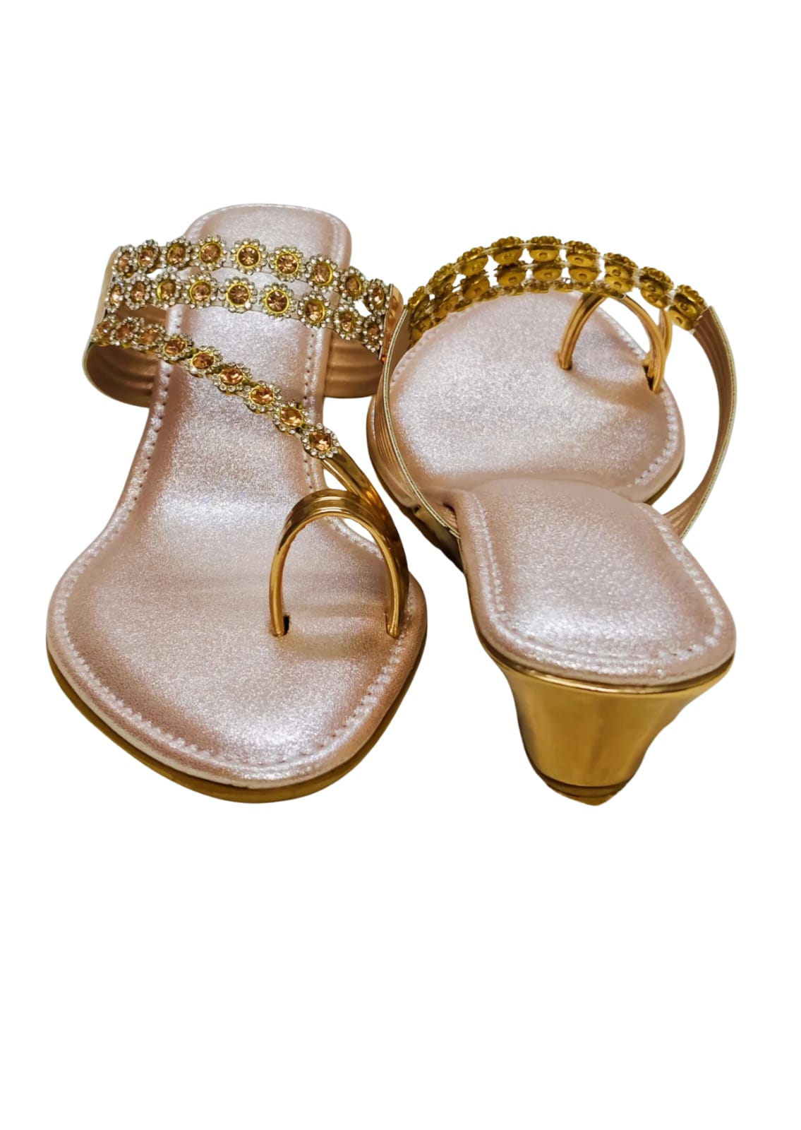 Women Pink Ethnic Thumb Slip Ons