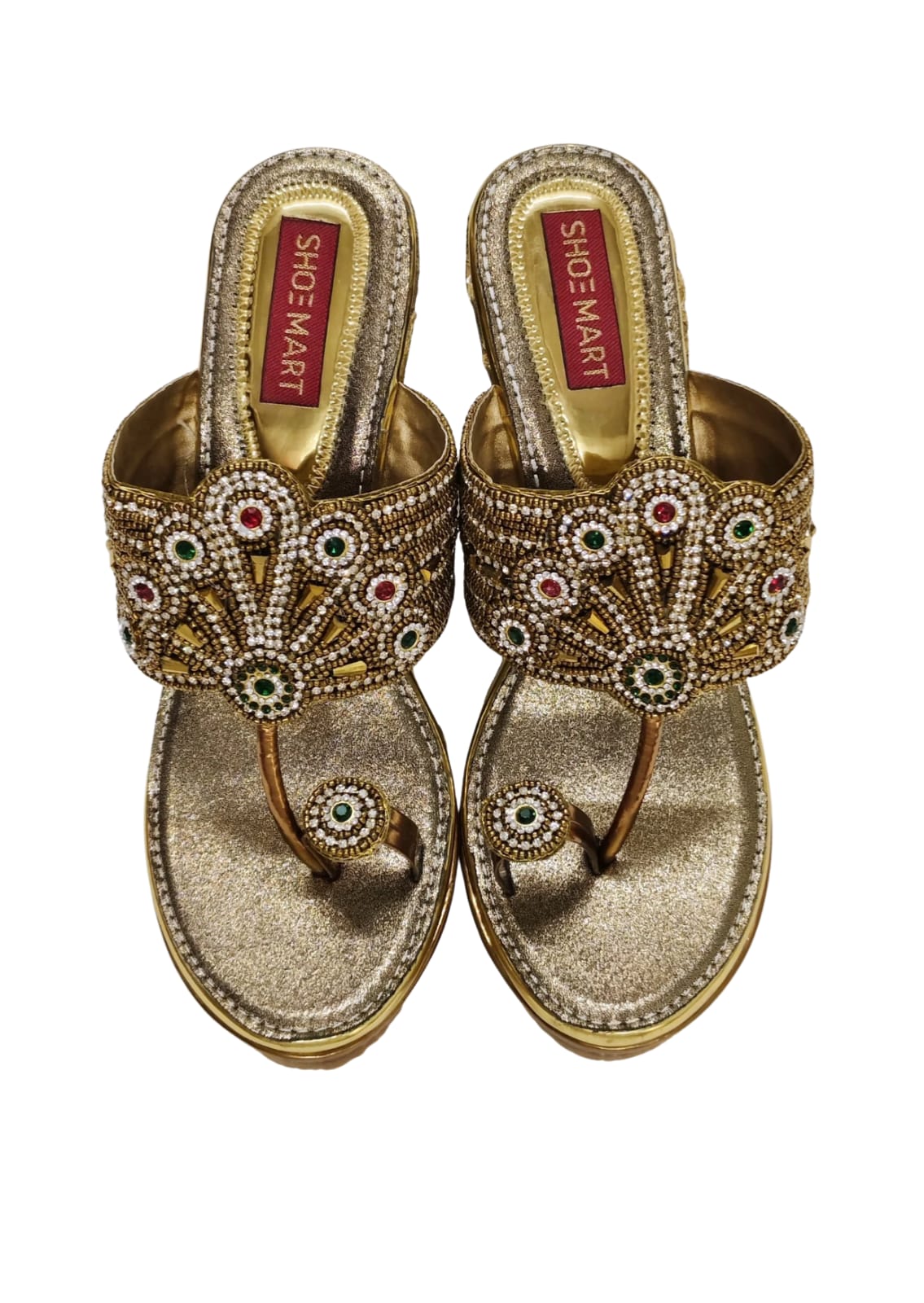 Women Gold Ethnic Thumb slip Ons