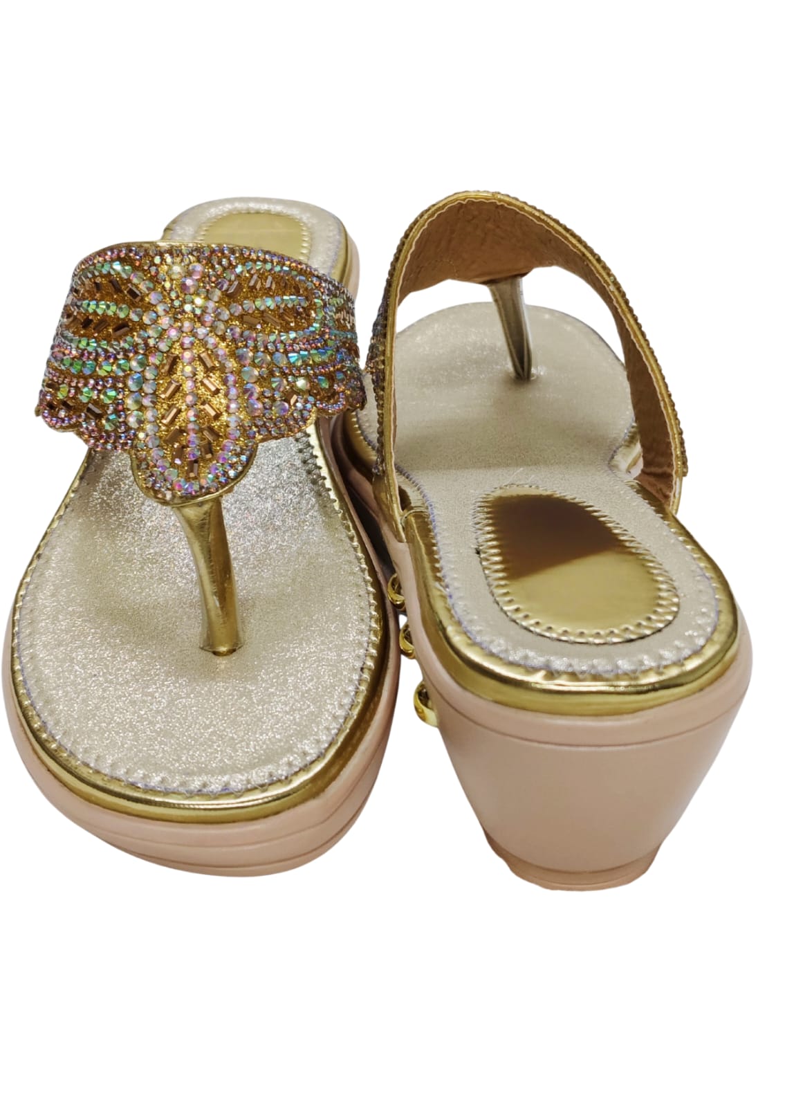Women Gold Ethnic Slip Ons