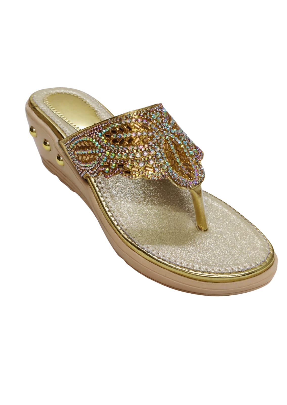 Women Gold Ethnic Slip Ons