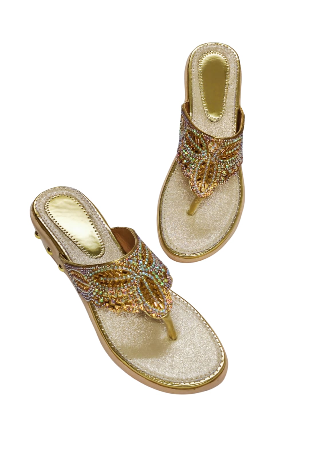 Women Gold Ethnic Slip Ons