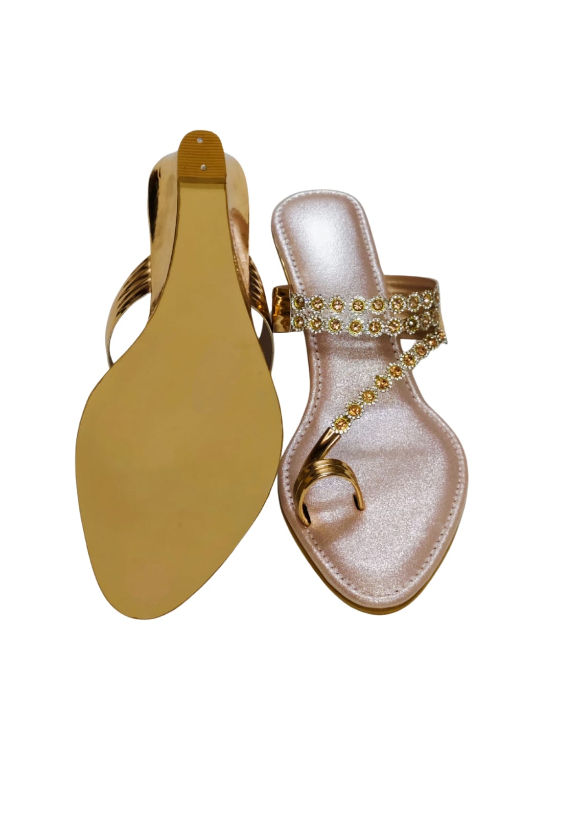 Women Pink Ethnic Thumb Slip Ons