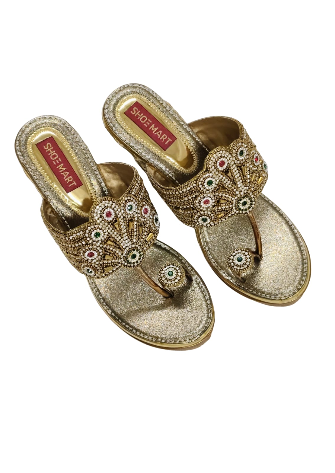 Women Gold Ethnic Thumb slip Ons