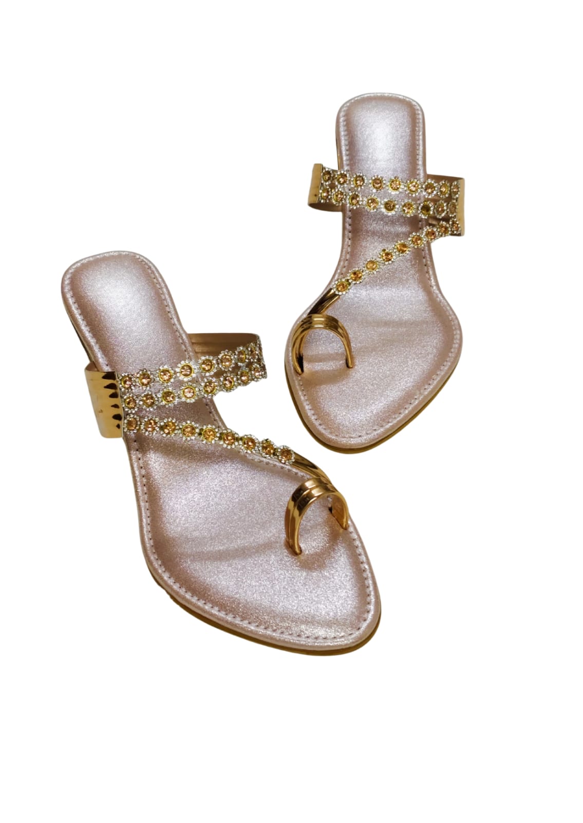 Women Pink Ethnic Thumb Slip Ons