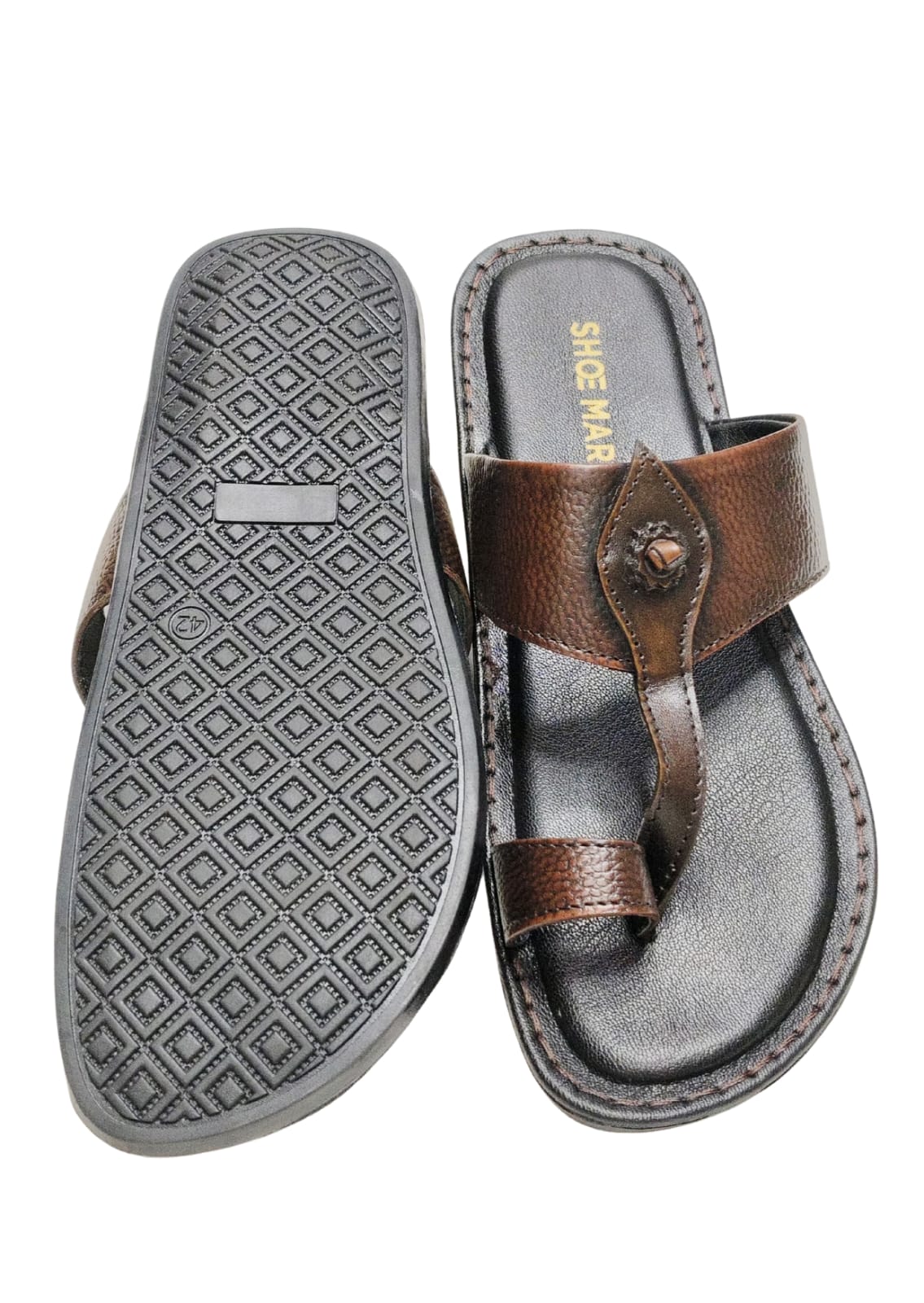 Men Brown Thumb Chappal