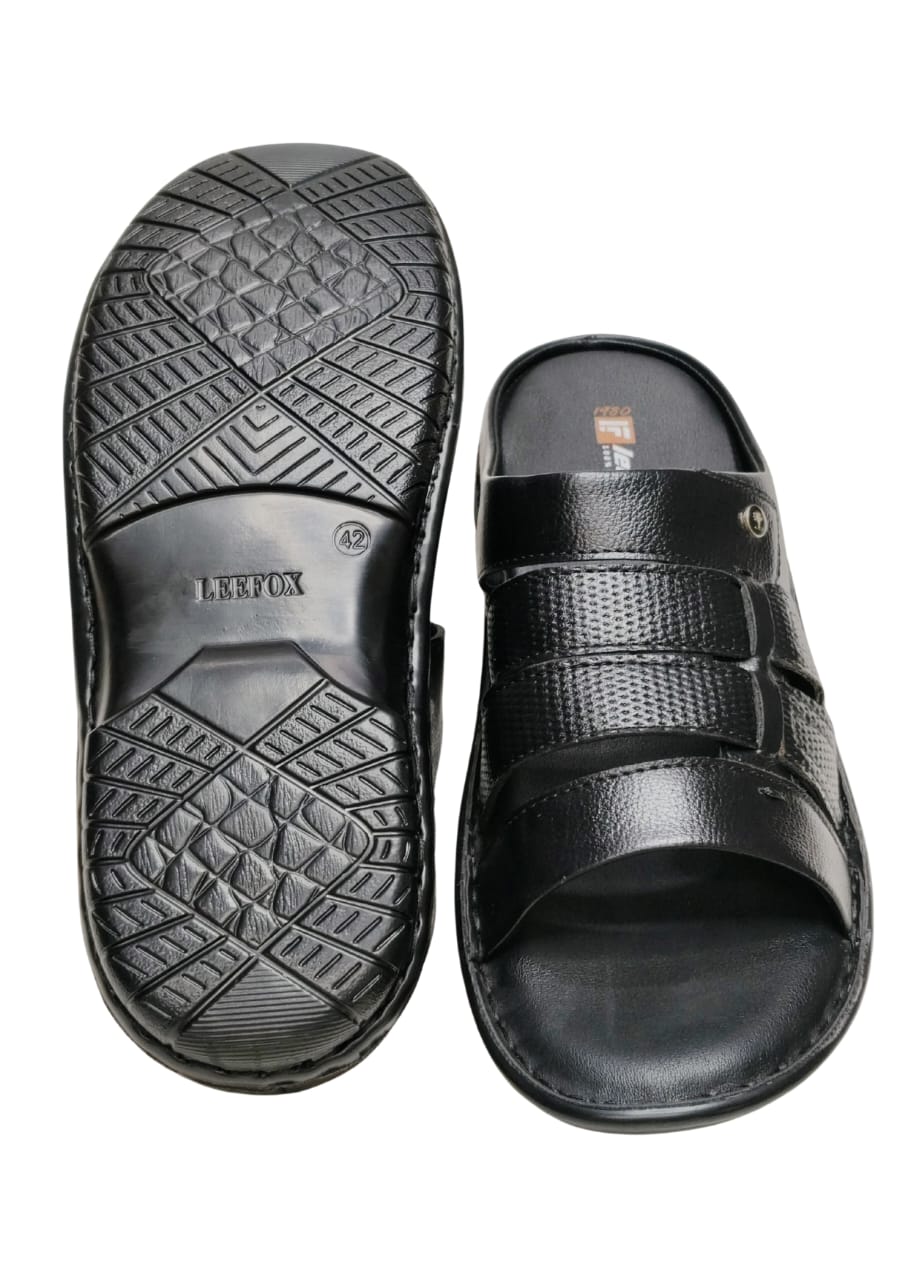 Men Black Casual Chappal