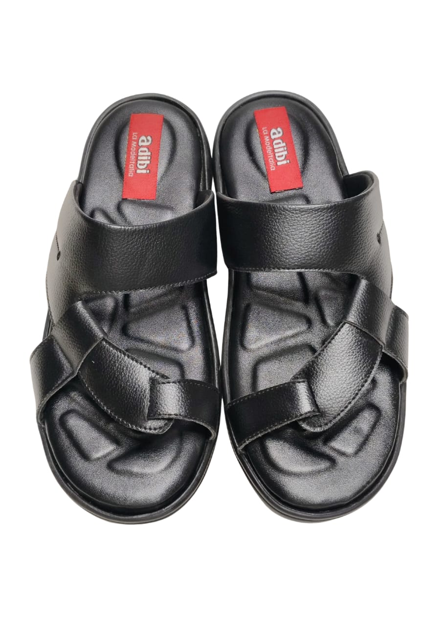 Men Black Thumb Casual Chappal