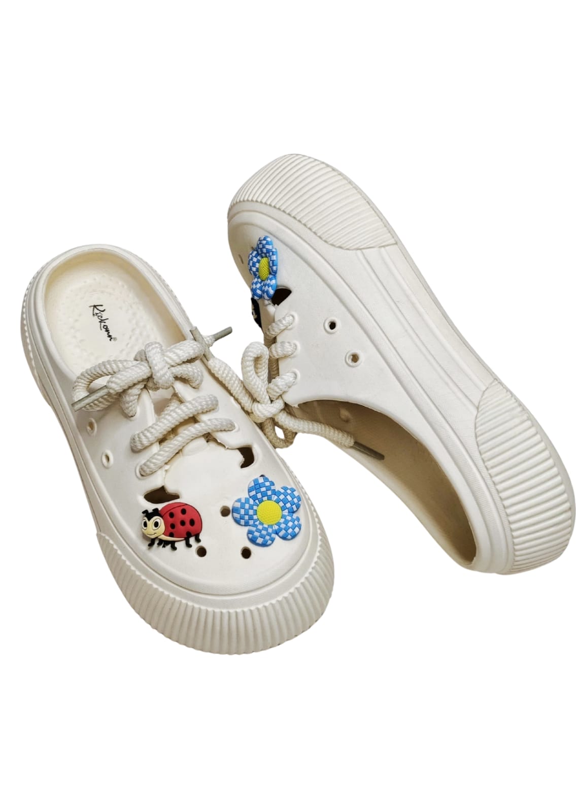 Women White Cut Crocs