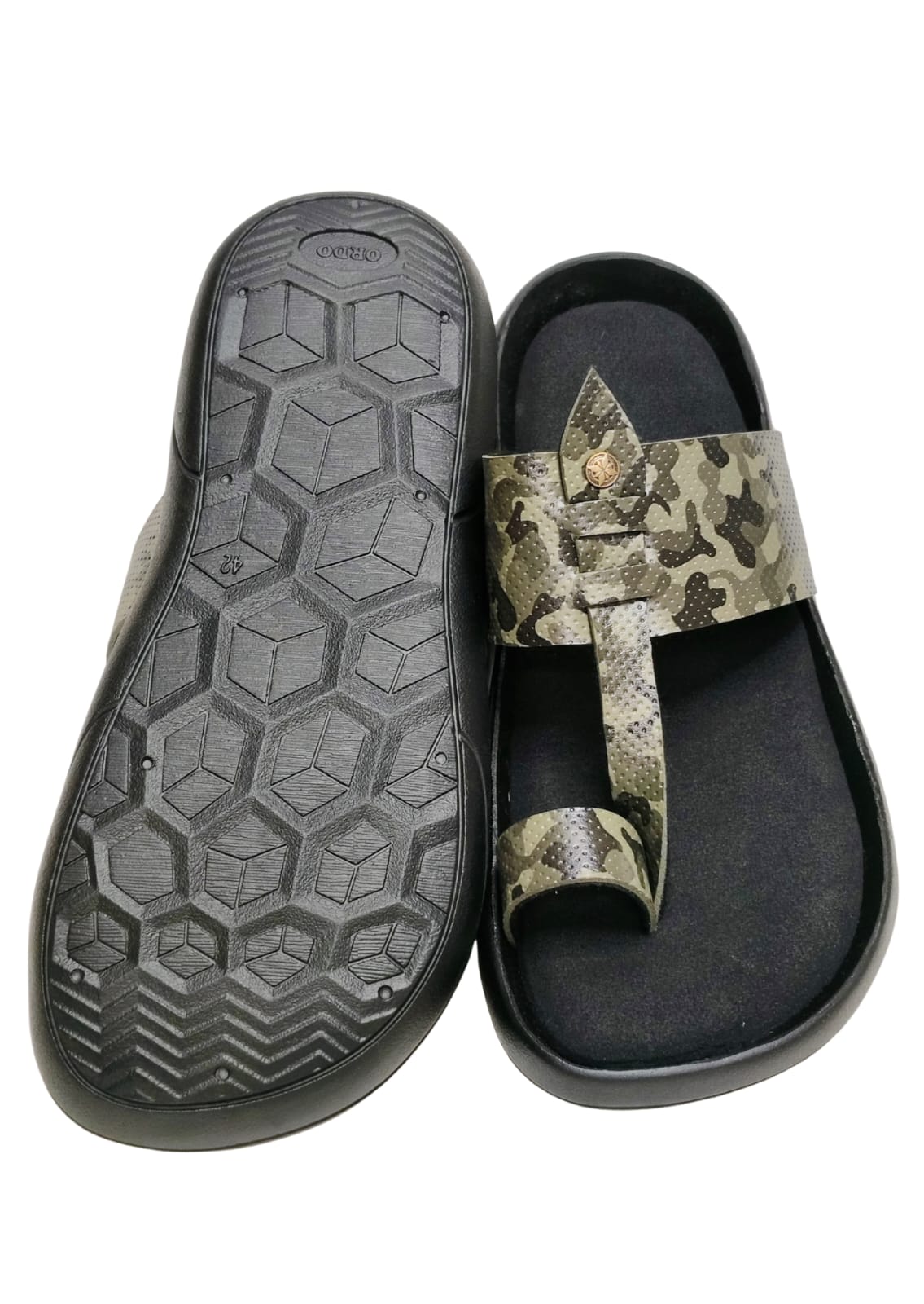 Men Olive Thumb Chappal