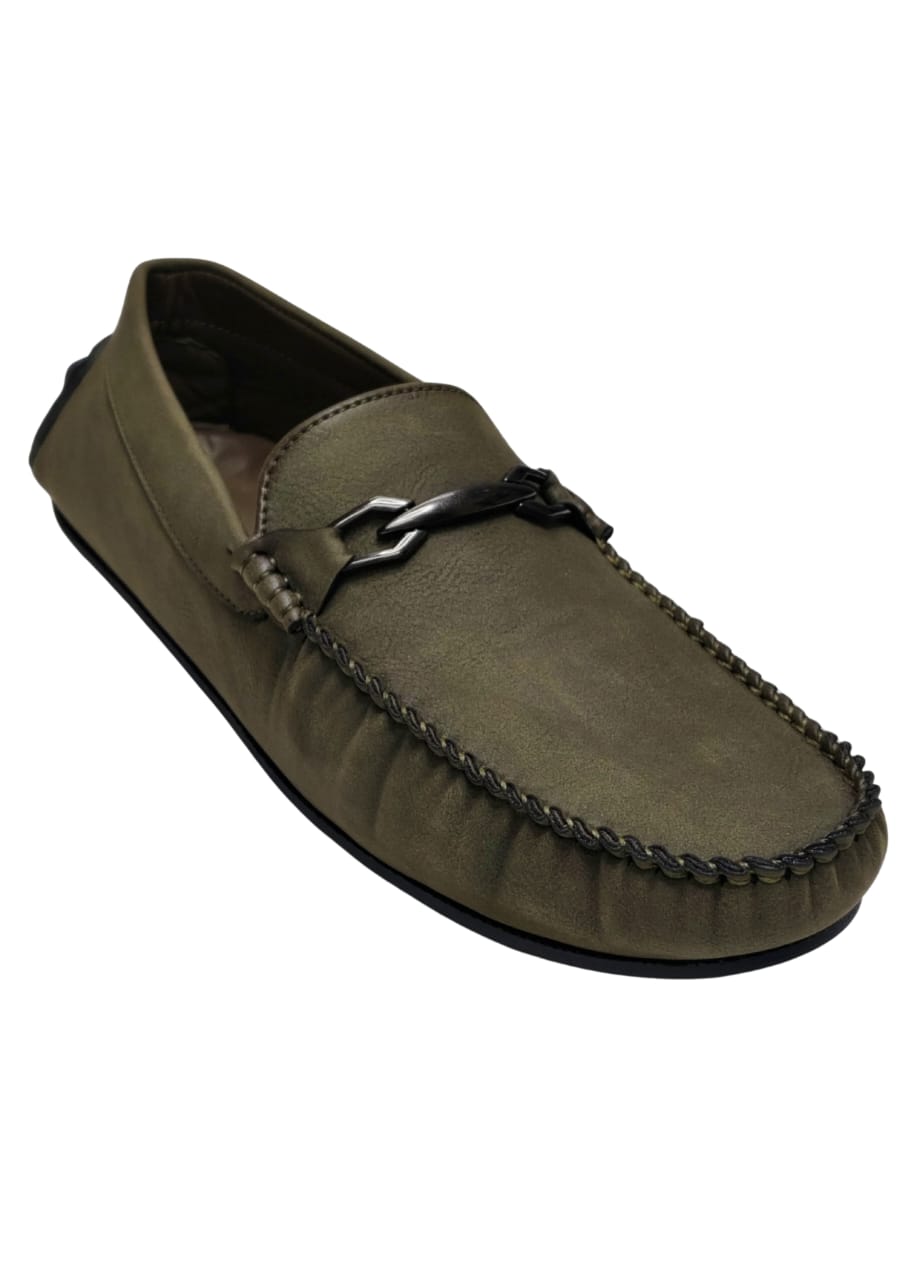 Men Olive Loafers