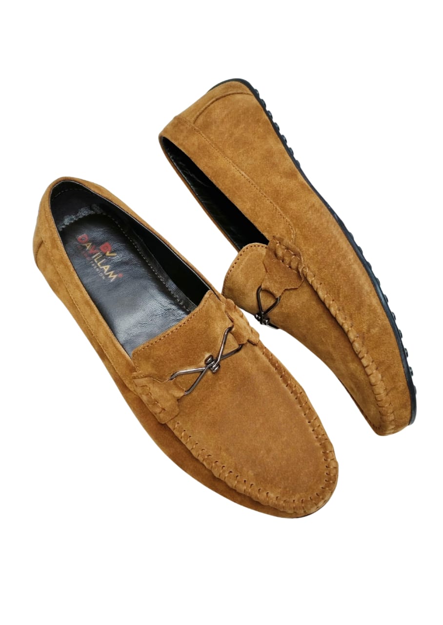 Men Tan Leather Loafers