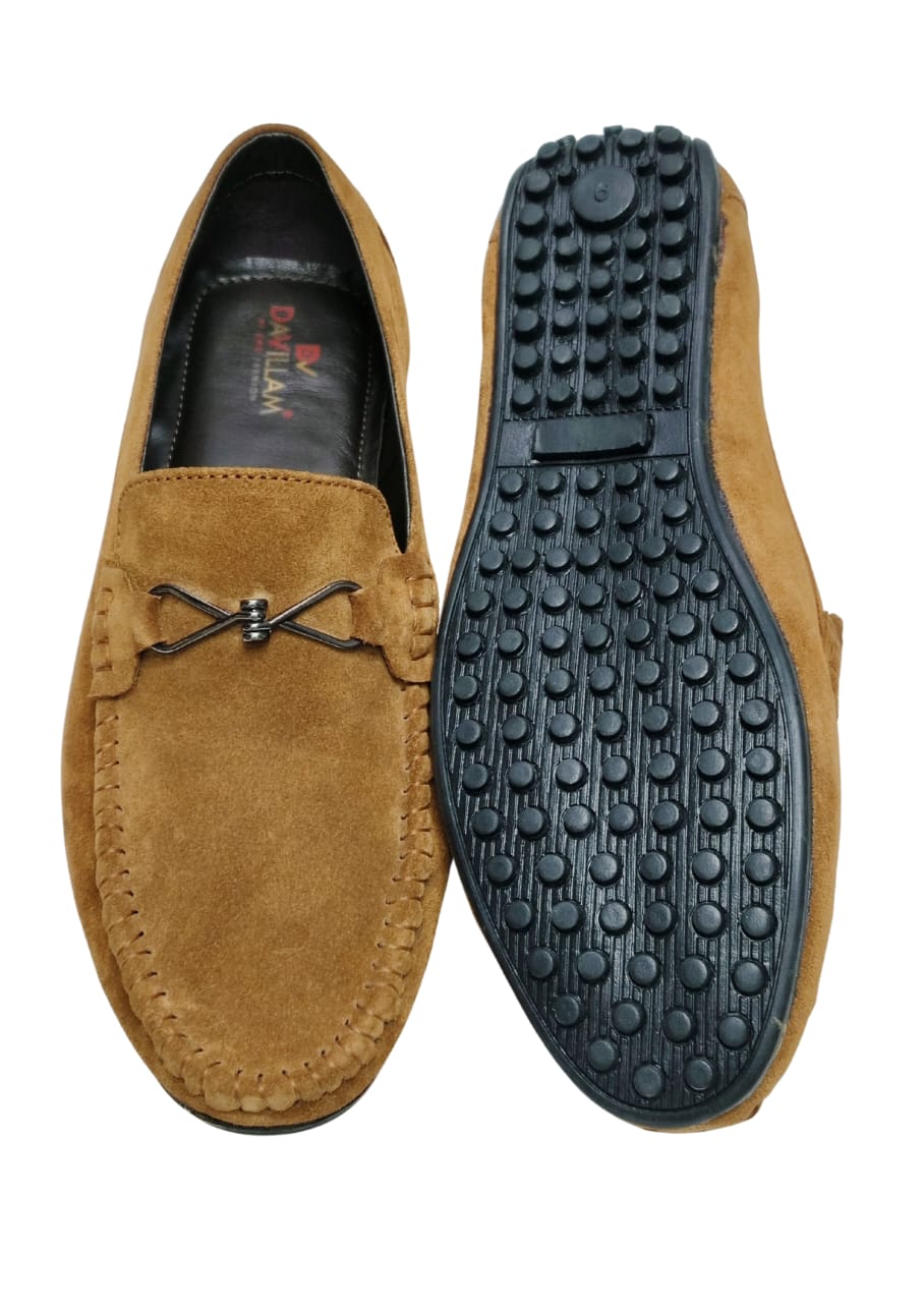 Men Tan Leather Loafers