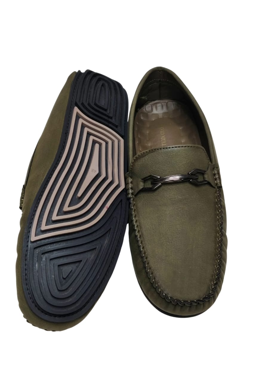 Men Olive Loafers