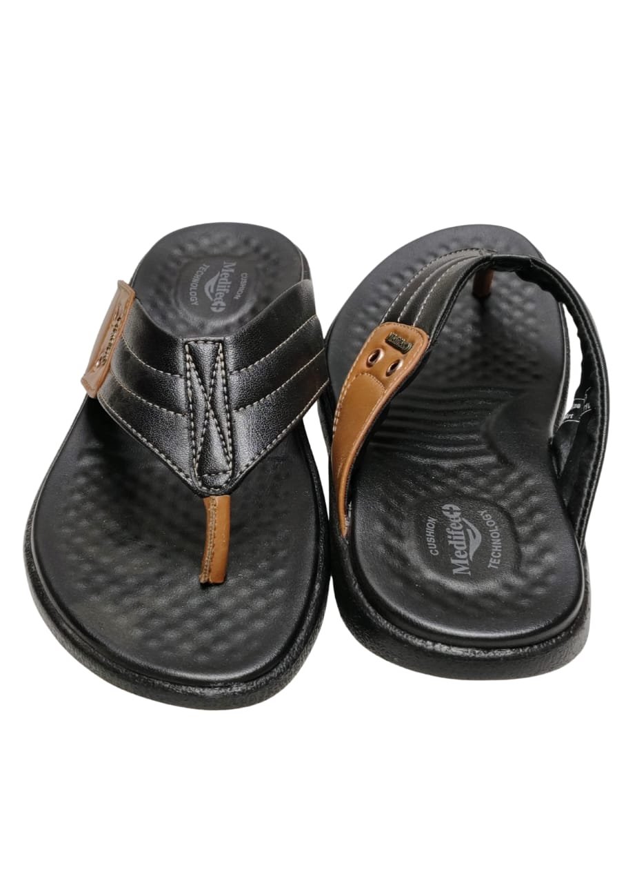Men Black Comfort Chappal