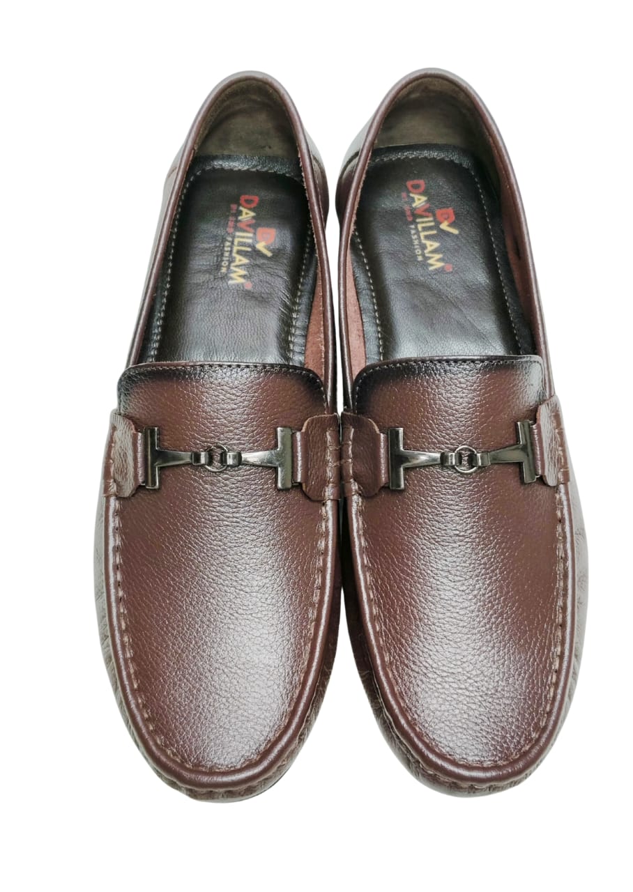 Men Cherry Leather Loafers