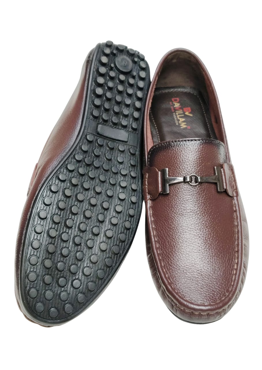 Men Cherry Leather Loafers
