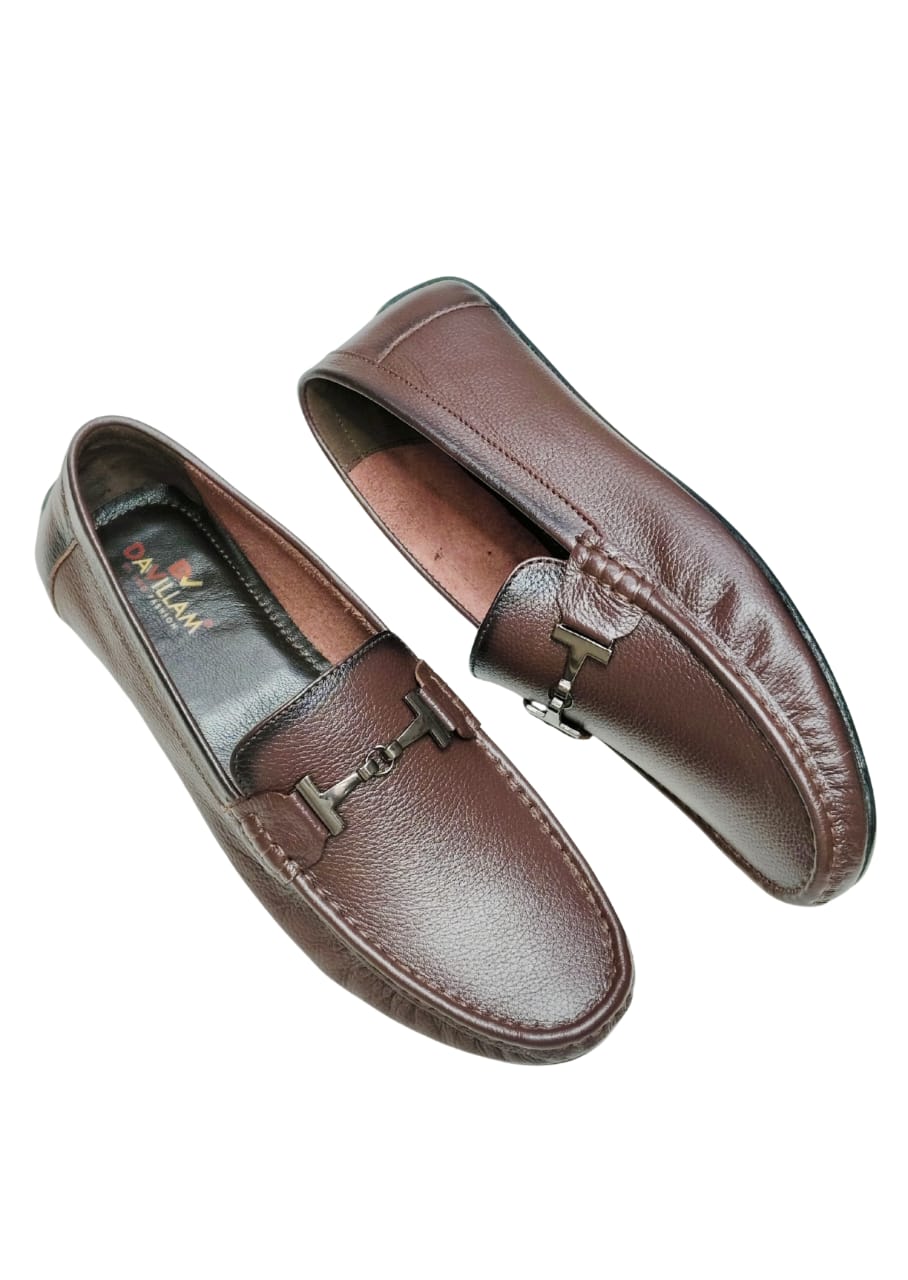 Men Cherry Leather Loafers