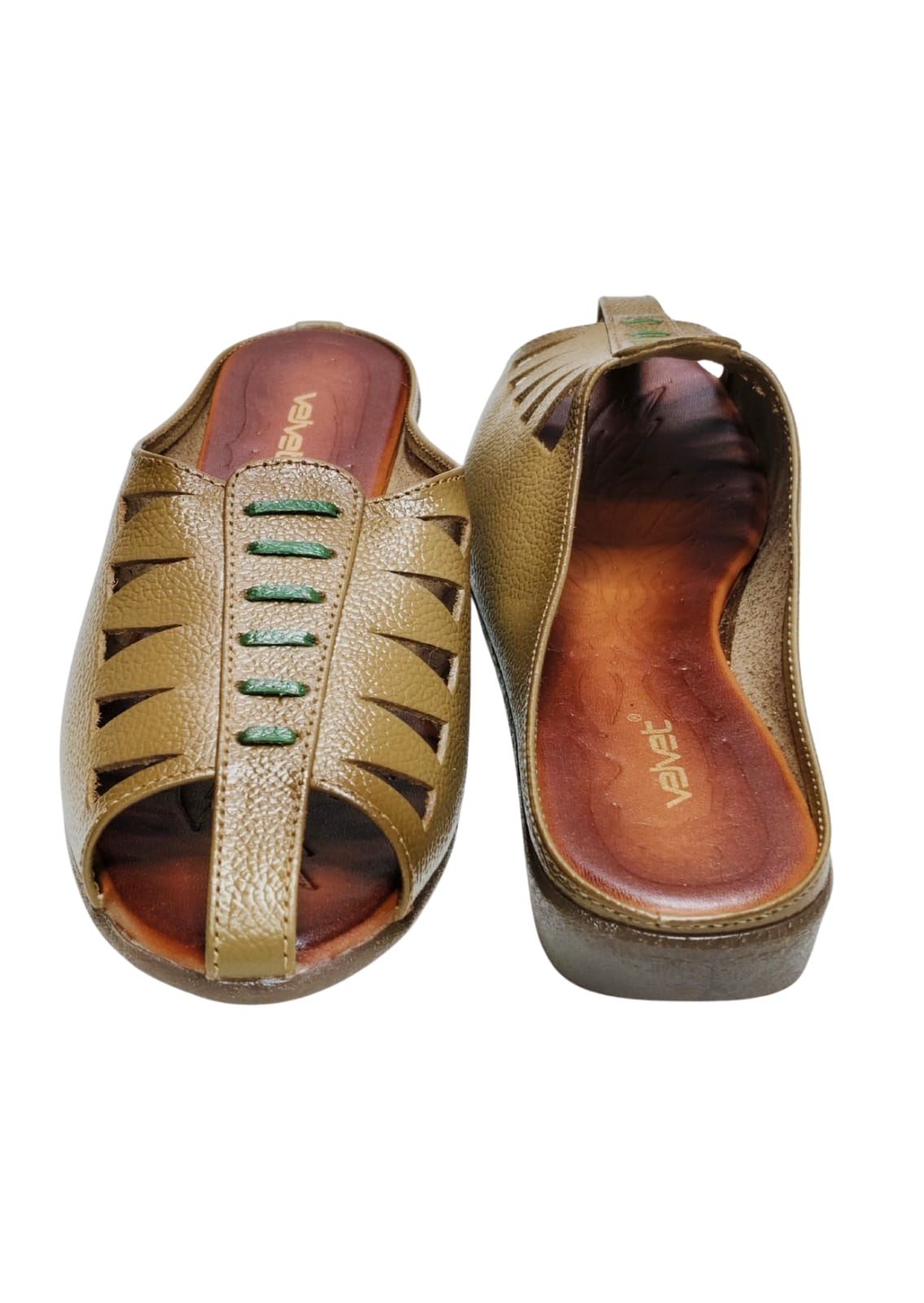Women Beige Leather Balley
