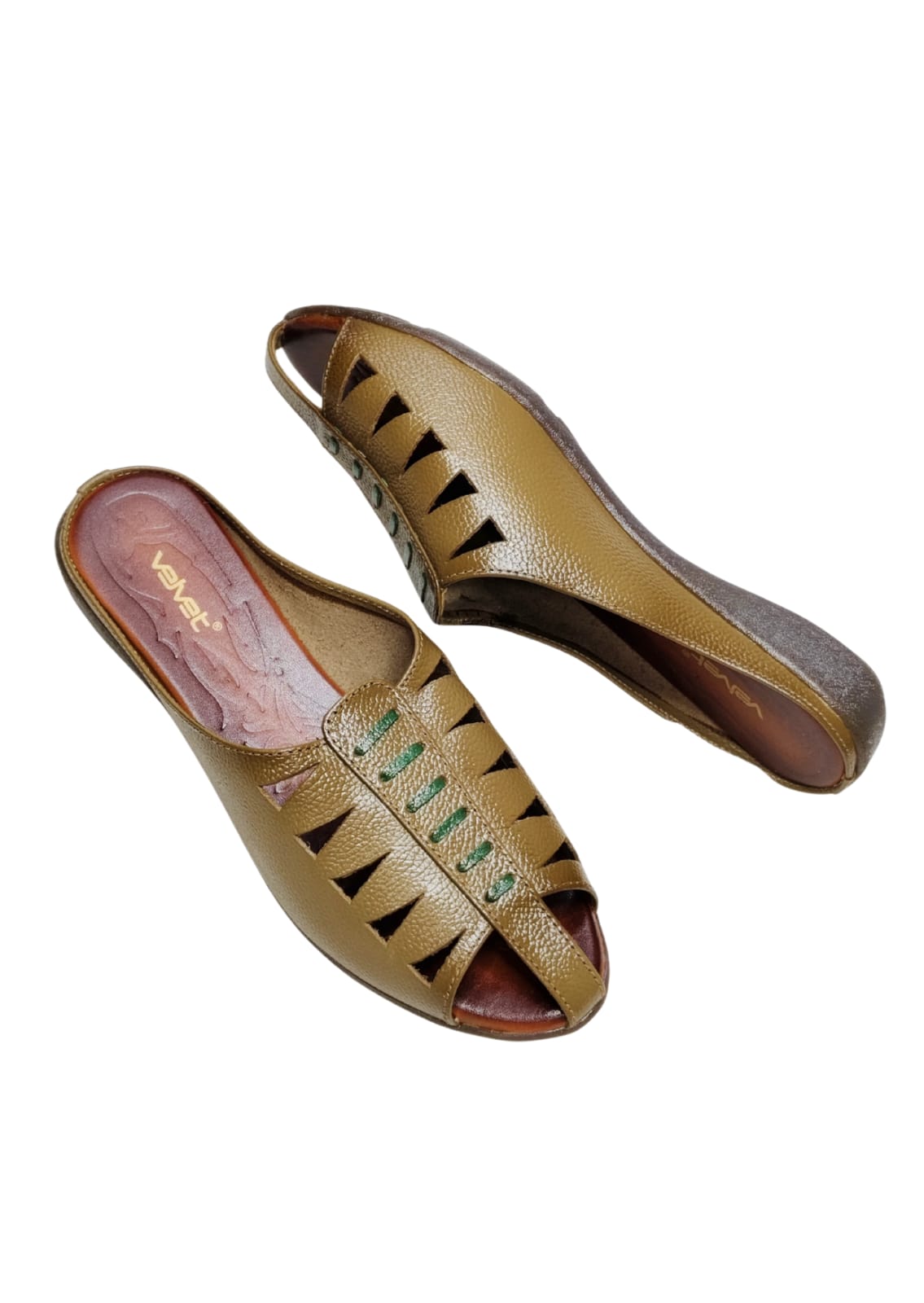 Women Beige Leather Balley