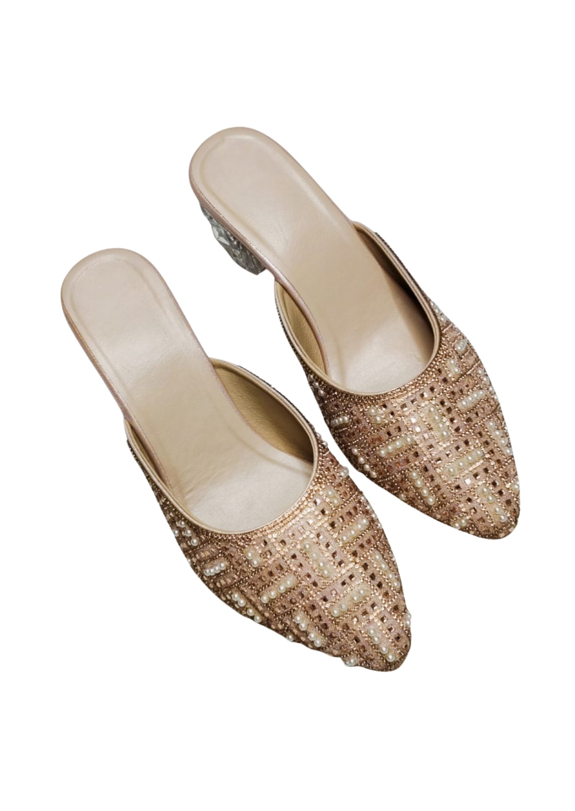 Women Pink Box Heel Balley
