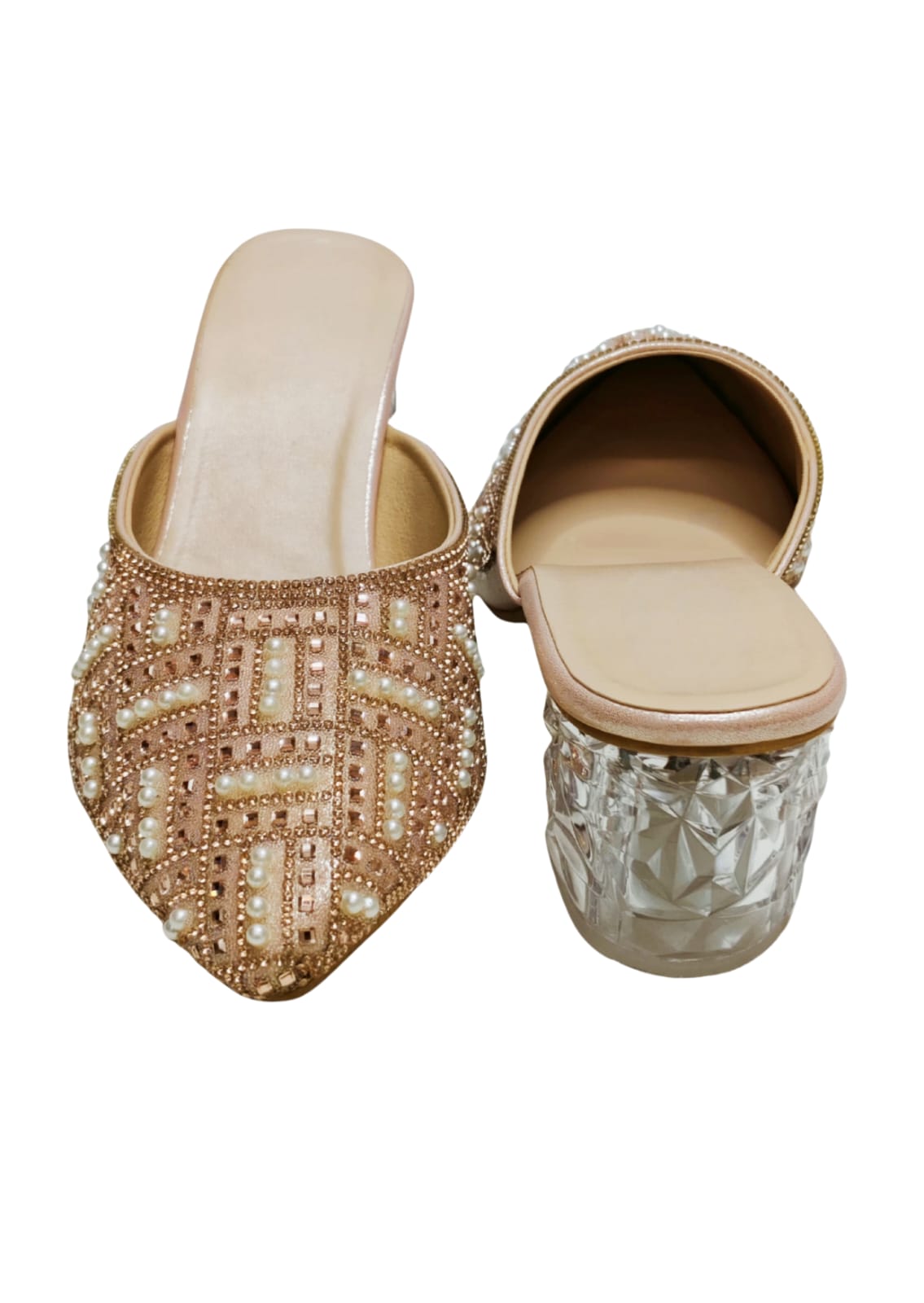 Women Pink Box Heel Balley