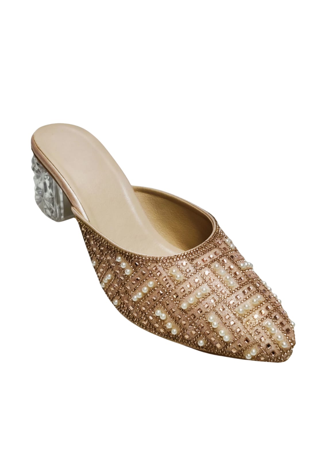 Women Pink Box Heel Balley