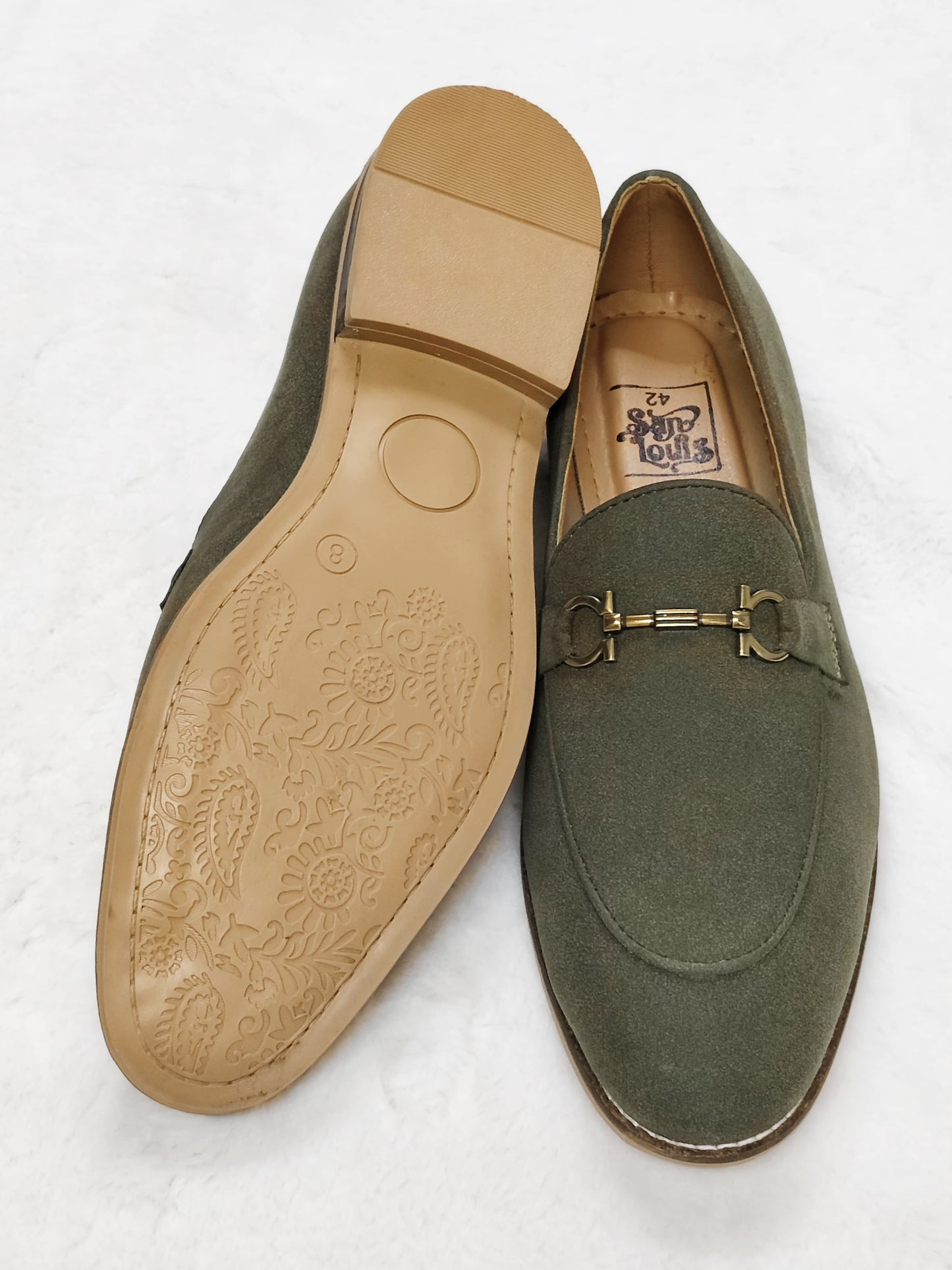 Men Olive Green Loafers