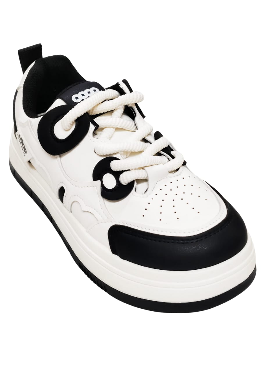 Women Black & White Sneakers