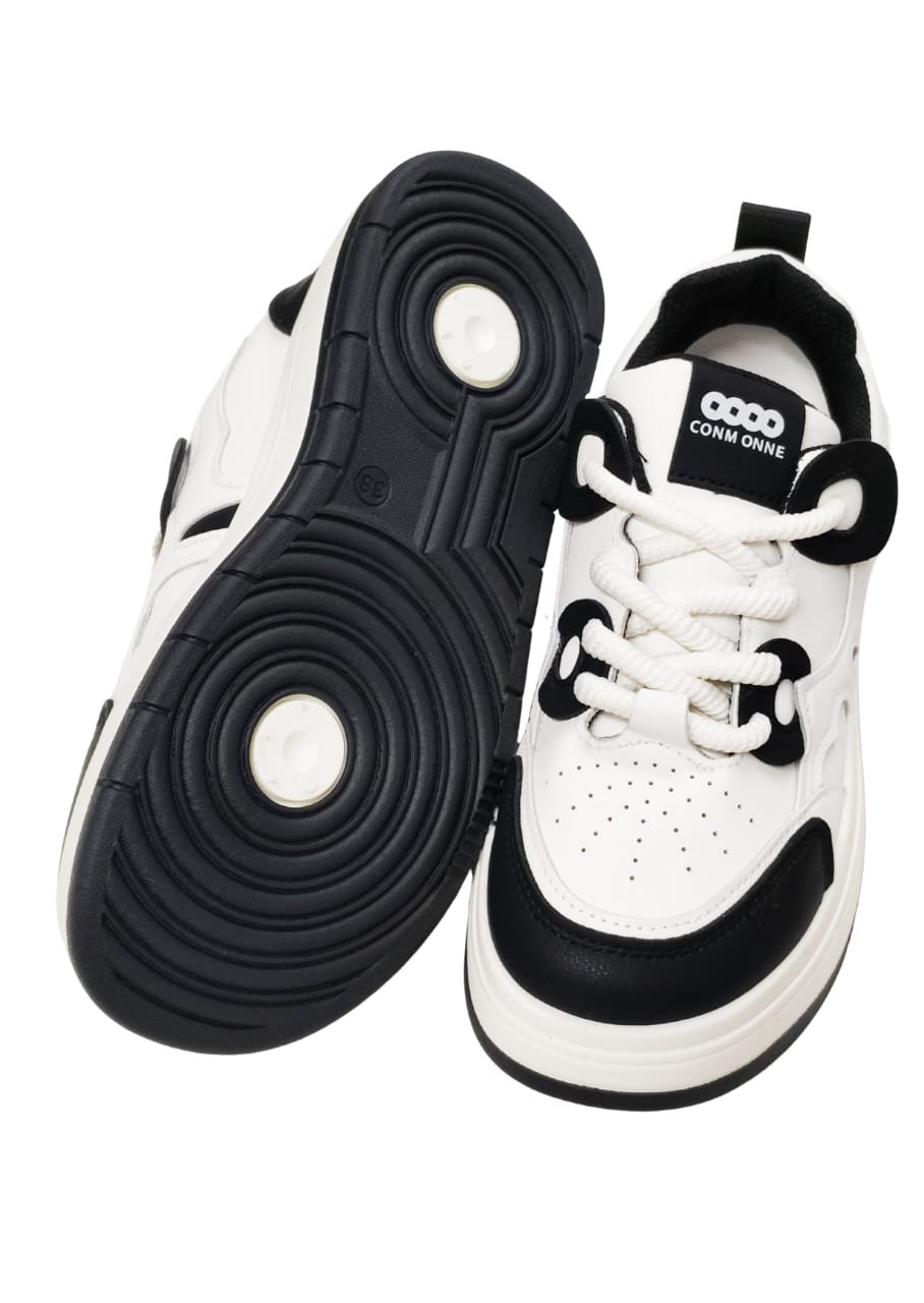 Women Black & White Sneakers