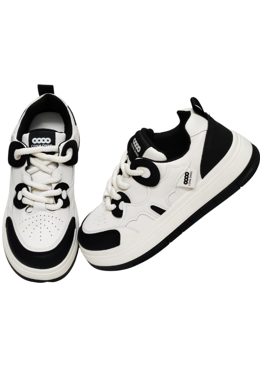 Women Black & White Sneakers