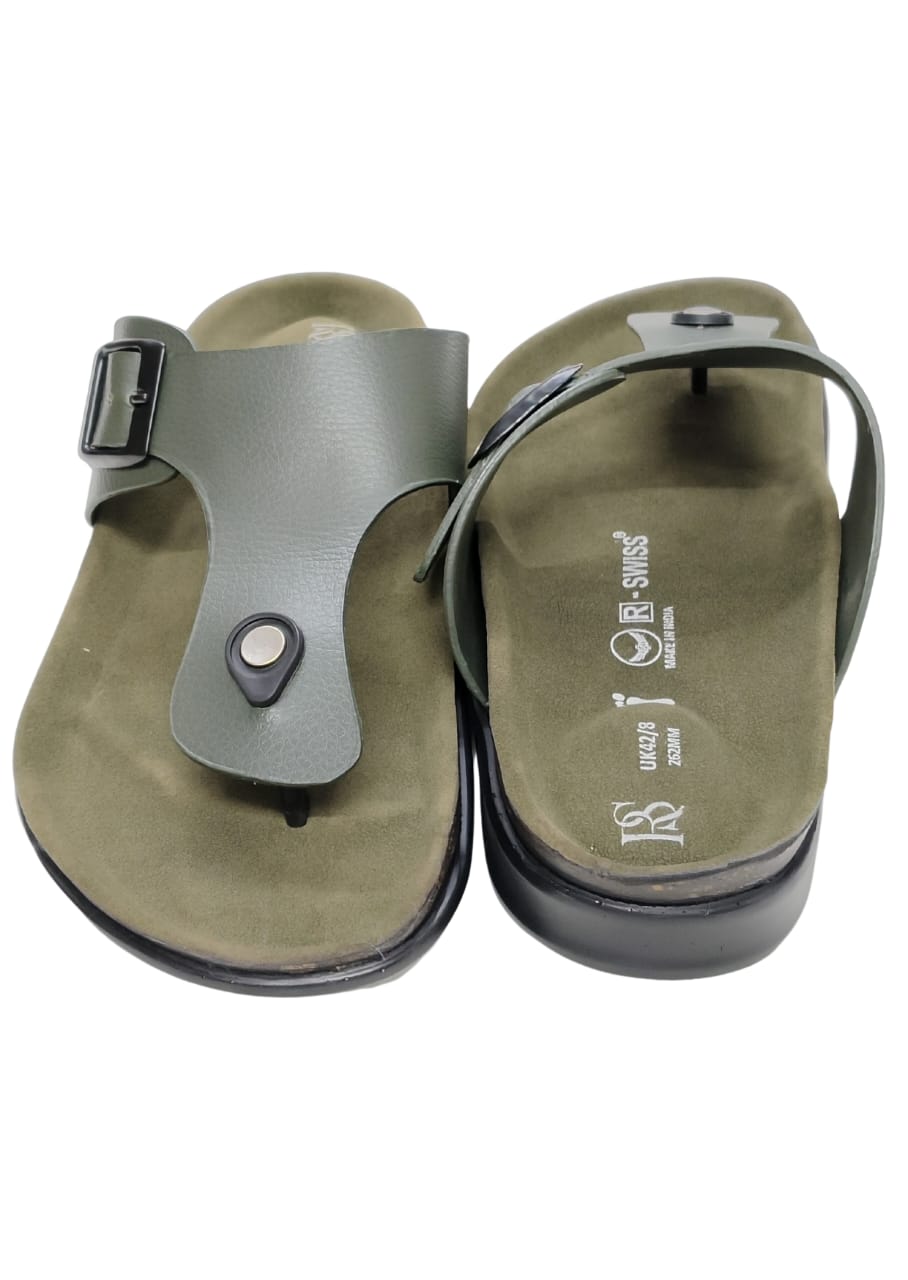 Men Olive Green Chappal