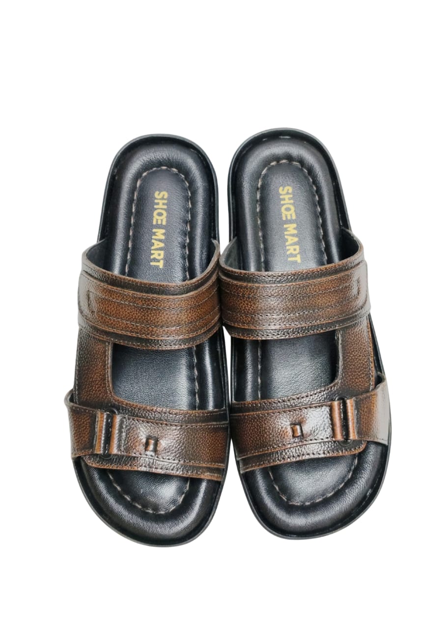 Men Black Shiny Chappal