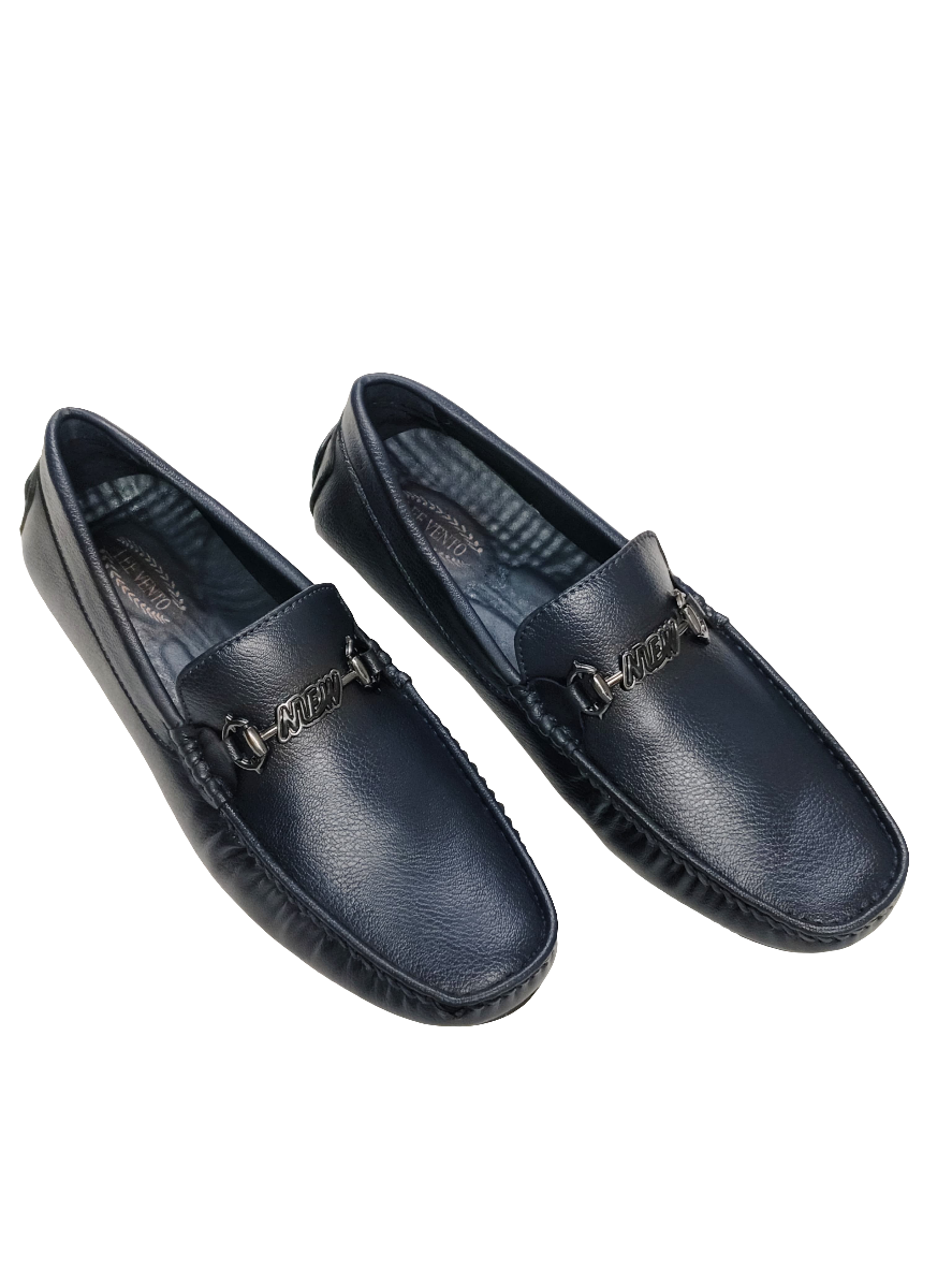 Blue Leather Loafers