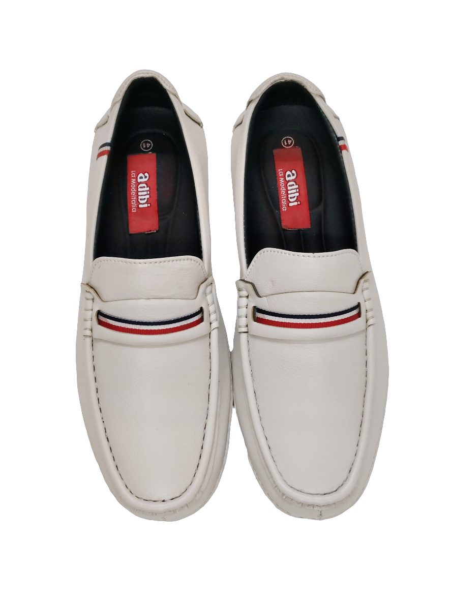 White Leather Loafers