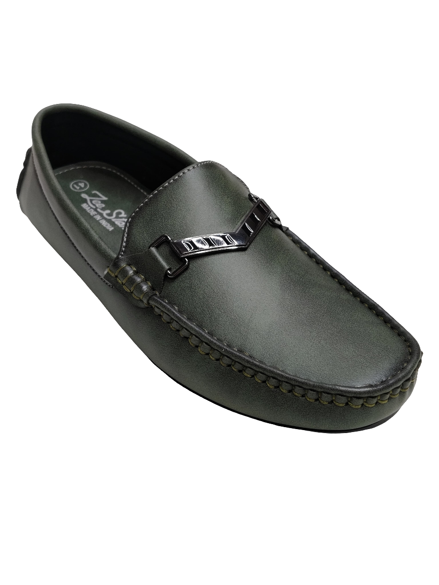 Olive Leather loafers
