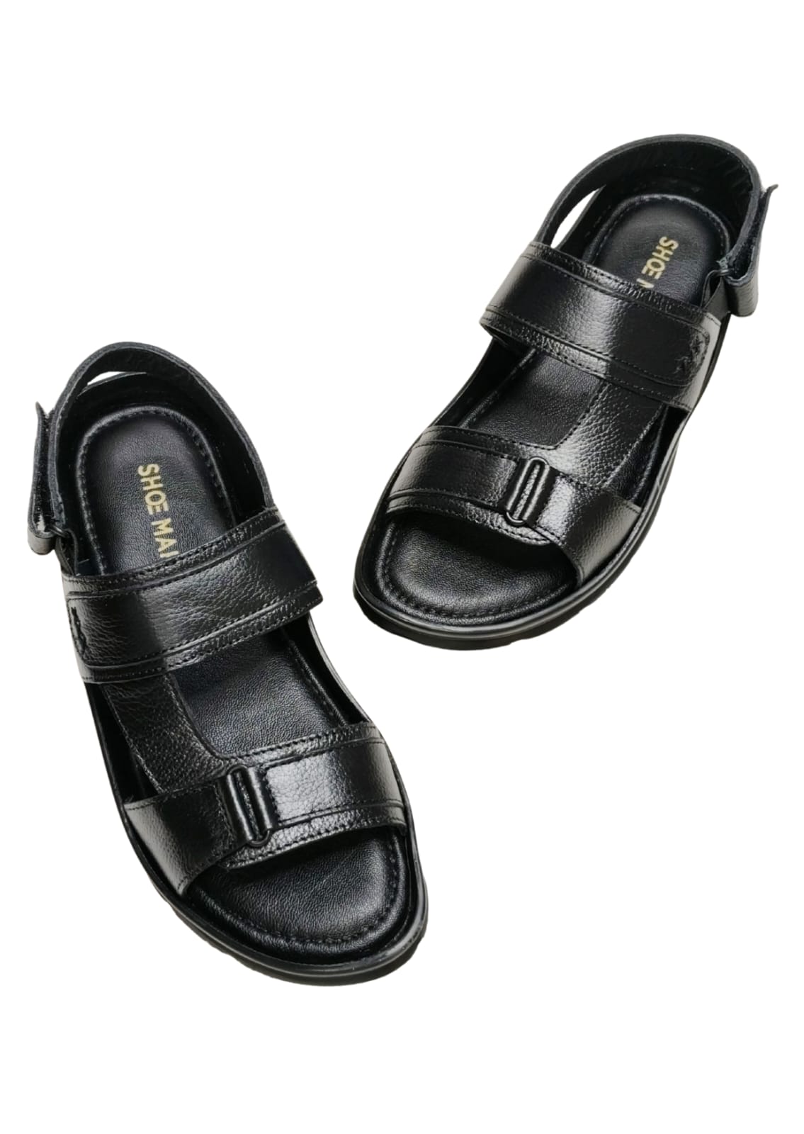 Men Leather Black Casual Sandle