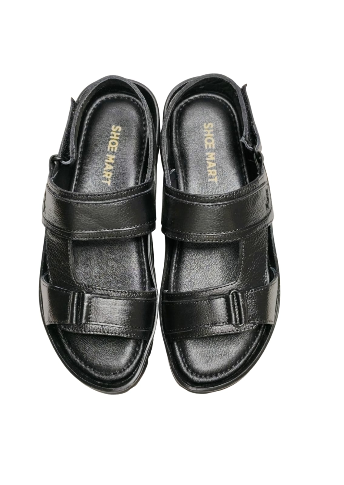 Men Leather Black Casual Sandle