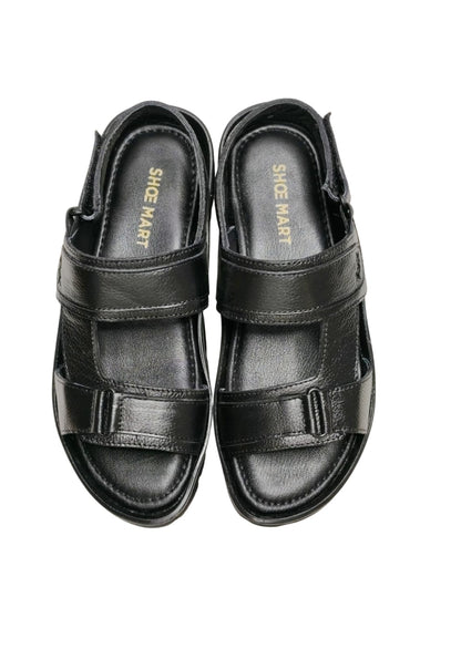 Men Leather Black Casual Sandle