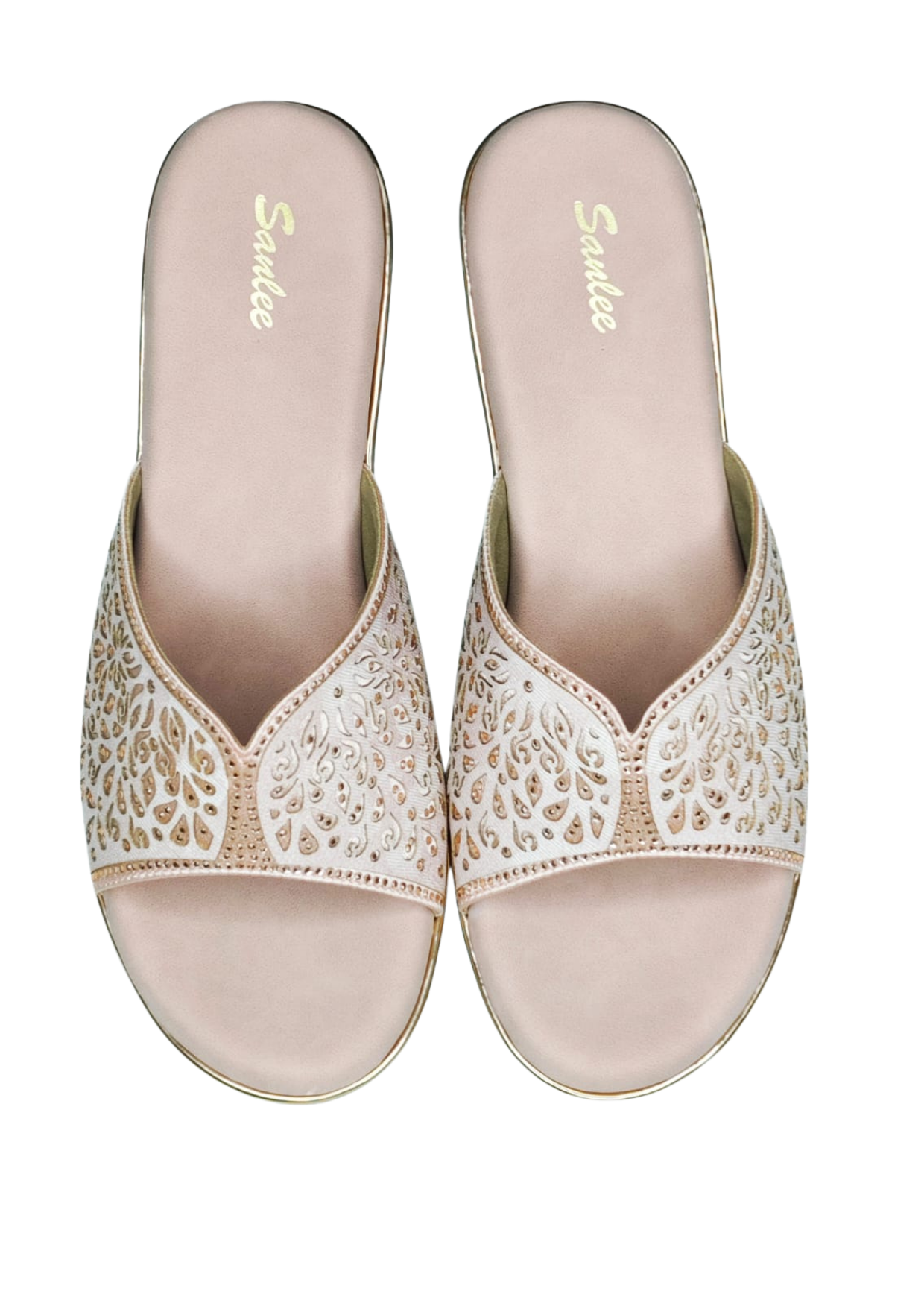 Women Pink Platform Heel Slip Ons