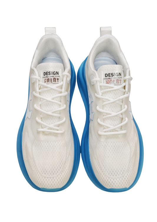 Men White/Blue Sports Sneaker