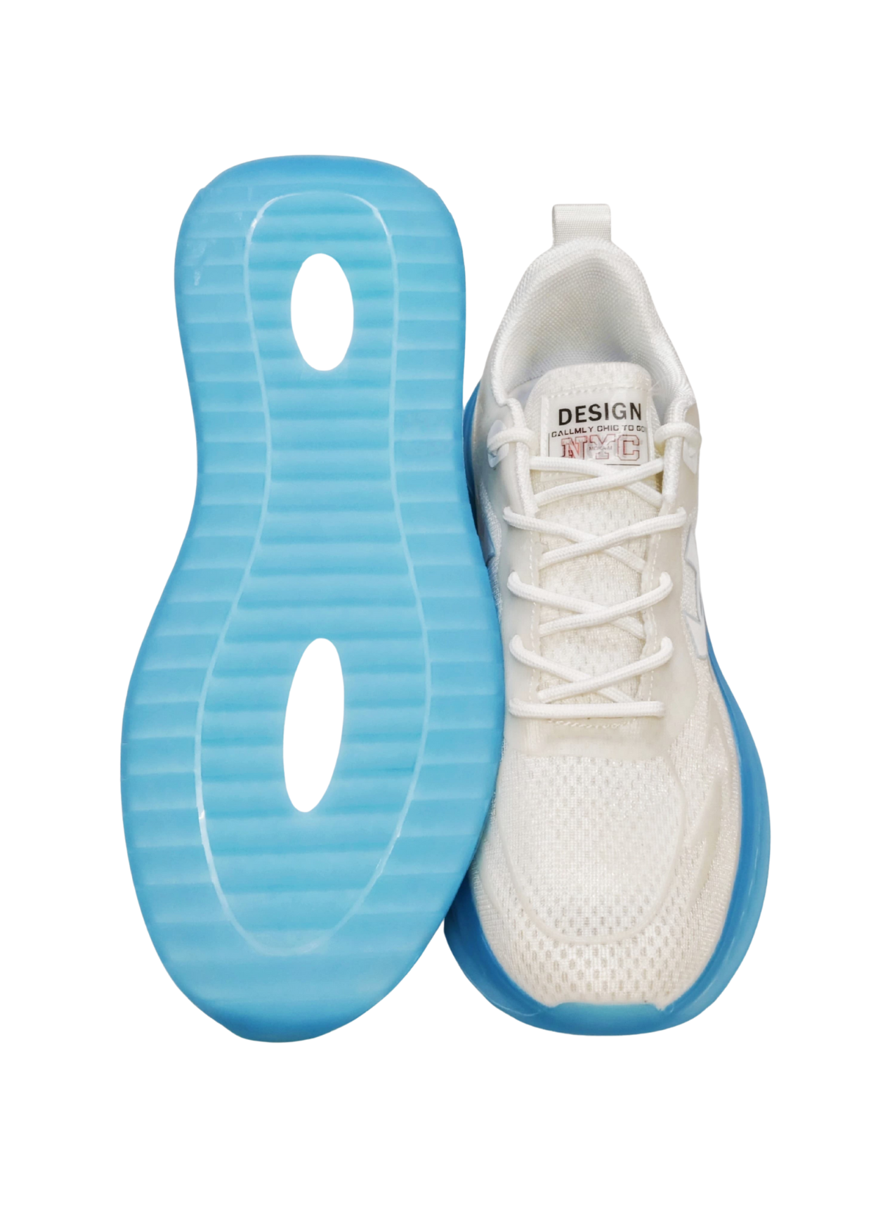 Men White/Blue Sports Sneaker